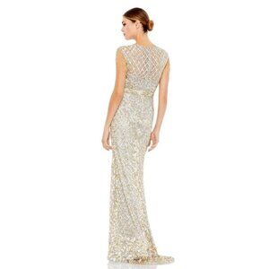 Mac Duggal Couture - 4715D Crystal Beaded Jewel Neck Sheath Dress 10